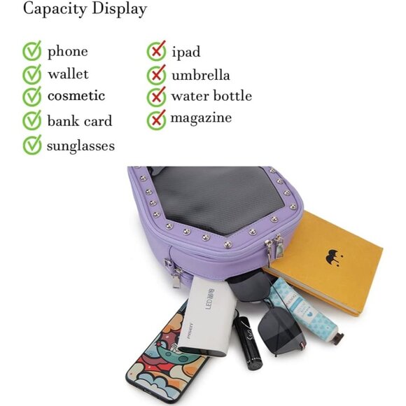 Gothic Coffin Shaped Handbag for Women Halloween Shoulder Bag Purple Backpack - Picture 5 of 9